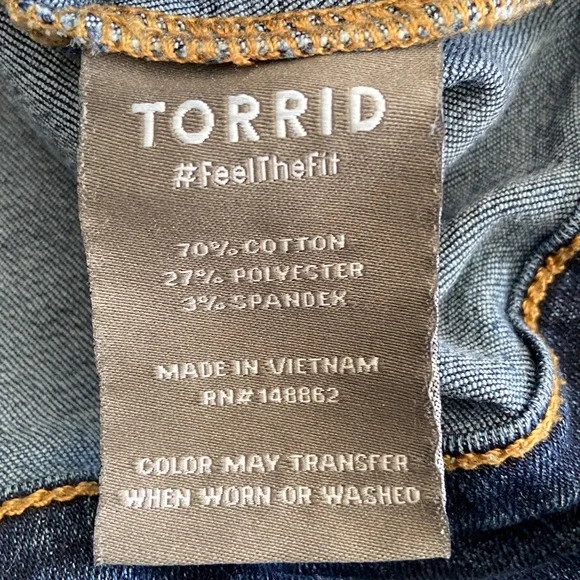 Torrid Blue Medium Wash Collarless Cropped Bolero 3/4 Sleeve Denim Jacket 3683 - Picture 10 of 12